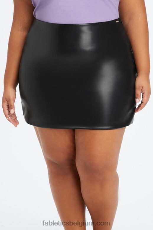 tin tweekleurig luipaard/orchidee vrouwen vegan leren minirok met hoge taille Fabletics LH20J636