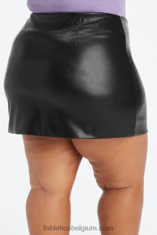 tin tweekleurig luipaard/orchidee vrouwen vegan leren minirok met hoge taille Fabletics LH20J636