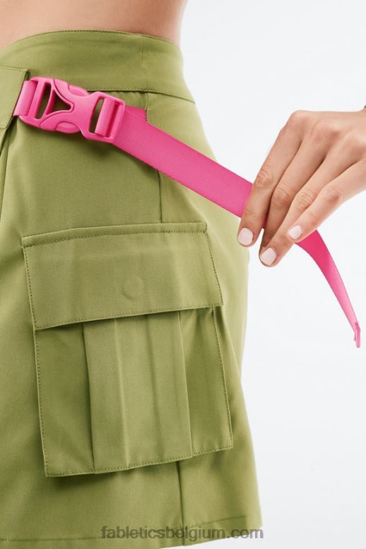 vervaagde olijf/roze punch vrouwen Jillian wikkelrok Fabletics LH20J649