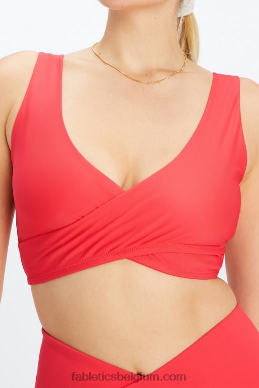 aardbei rood vrouwen crossover-sportbeha met lage impact Fabletics LH20J1515