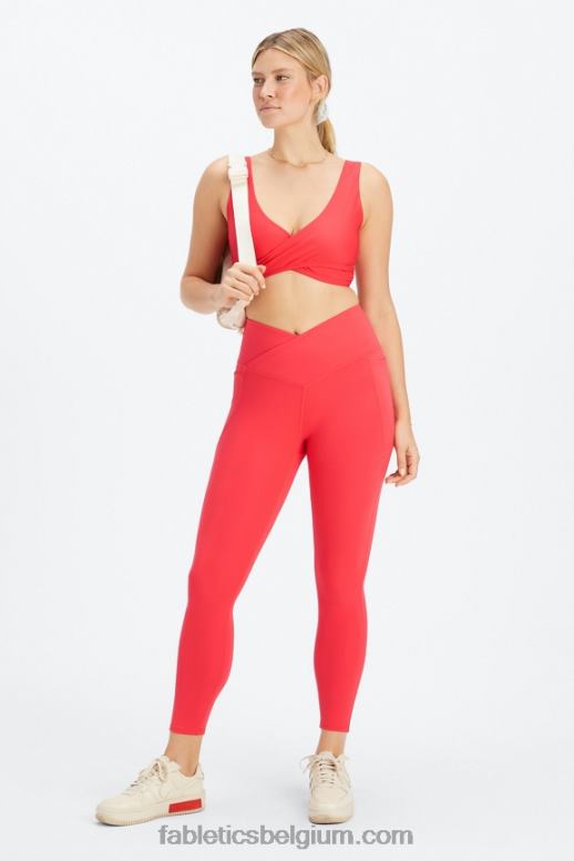 aardbei rood vrouwen crossover-sportbeha met lage impact Fabletics LH20J1515