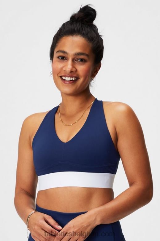 collegiaal marineblauw/klassiek wit vrouwen de hele dag elke dag bh 100 Fabletics LH20J1462