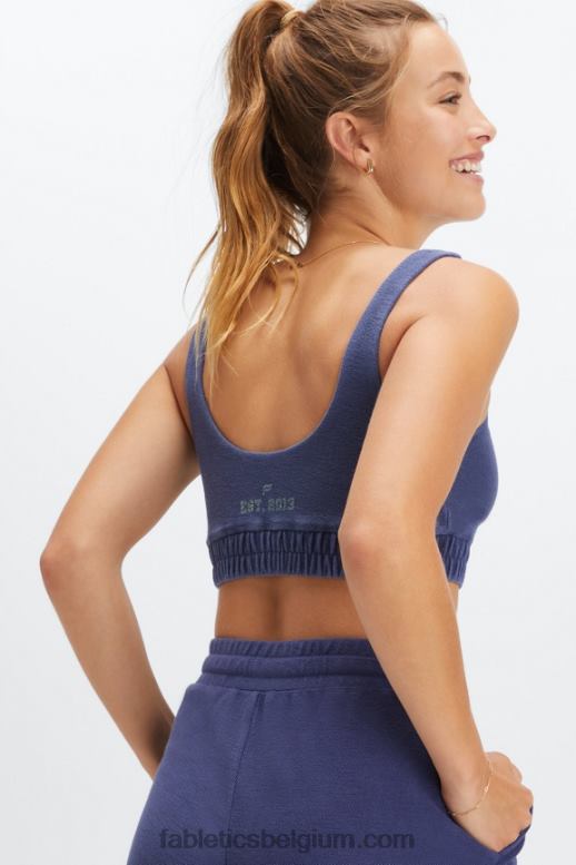 diep kobalt/aloë vrouwen nala fleece bh Fabletics LH20J1591