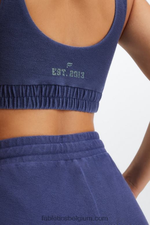 diep kobalt/aloë vrouwen nala fleece bh Fabletics LH20J1591