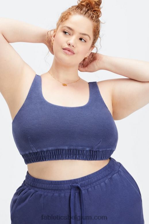 diep kobalt/aloë vrouwen nala fleece bh Fabletics LH20J1592