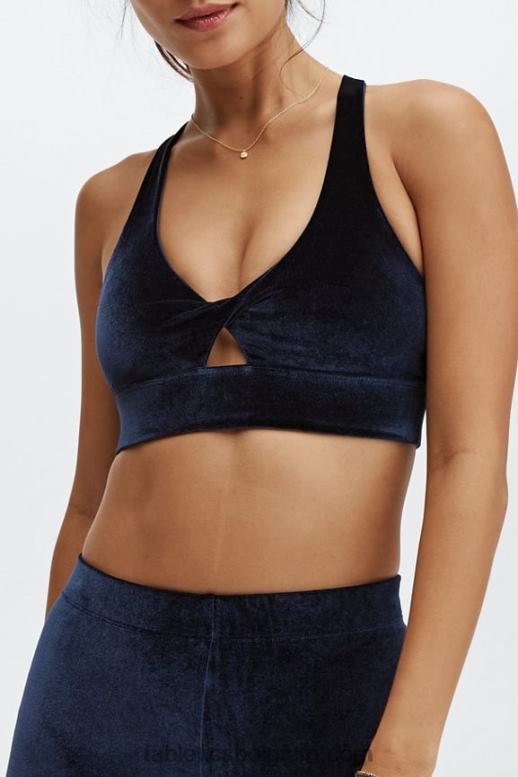 diepe marine vrouwen oasis twist velours sportbeha Fabletics LH20J1639