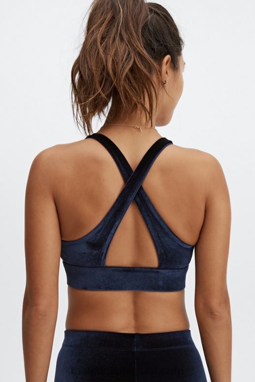 diepe marine vrouwen oasis twist velours sportbeha Fabletics LH20J1639