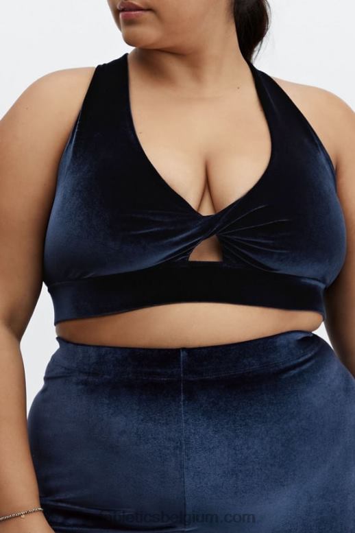 diepe marine vrouwen oasis twist velours sportbeha Fabletics LH20J1640