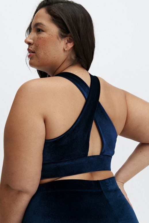 diepe marine vrouwen oasis twist velours sportbeha Fabletics LH20J1640