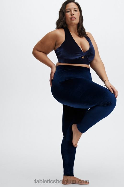 diepe marine vrouwen oasis twist velours sportbeha Fabletics LH20J1640