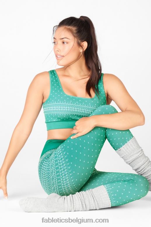 donker jade/golden hour/wit vrouwen hulst naadloze beha Fabletics LH20J1695
