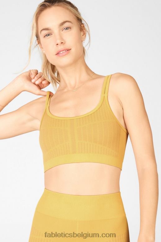 donkere pasta/goud vrouwen ivana naadloze sportbeha Fabletics LH20J1664