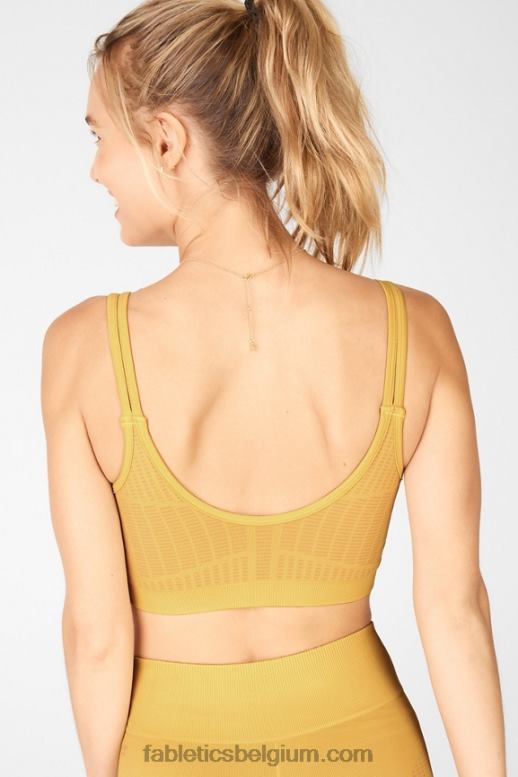 donkere pasta/goud vrouwen ivana naadloze sportbeha Fabletics LH20J1664