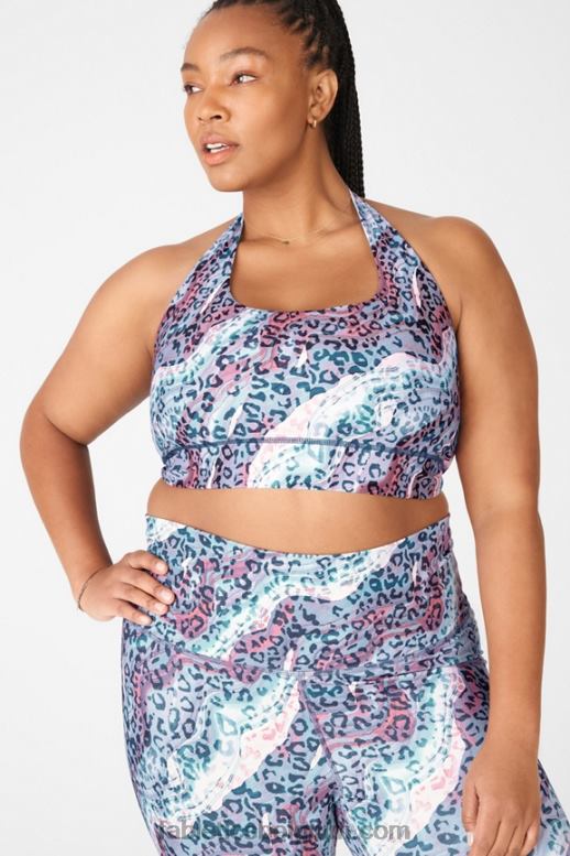 duinen/maanblauw vrouwen Harlow halter omkeerbare sportbeha Fabletics LH20J1668