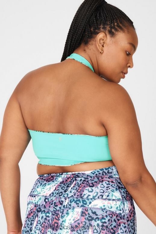 duinen/maanblauw vrouwen Harlow halter omkeerbare sportbeha Fabletics LH20J1668