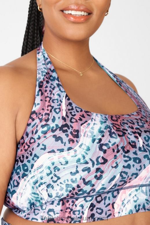 duinen/maanblauw vrouwen Harlow halter omkeerbare sportbeha Fabletics LH20J1668