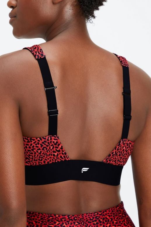 elektrische kersen mini luipaard/zwart vrouwen de hele dag elke dag beha 102 Fabletics LH20J1472