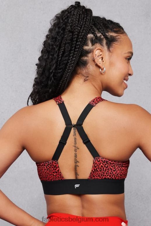 elektrische kersen mini luipaard/zwart vrouwen de hele dag elke dag beha 102 Fabletics LH20J1472
