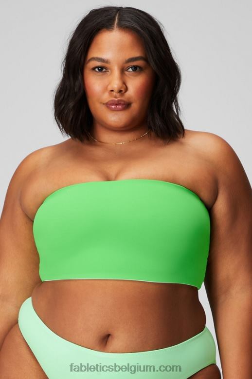 gesuikerde limoen/hypergras vrouwen multi-wear bandeau zwemtop Fabletics LH20J1507