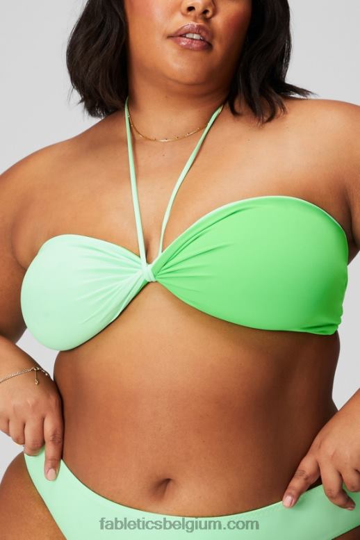 gesuikerde limoen/hypergras vrouwen multi-wear bandeau zwemtop Fabletics LH20J1507