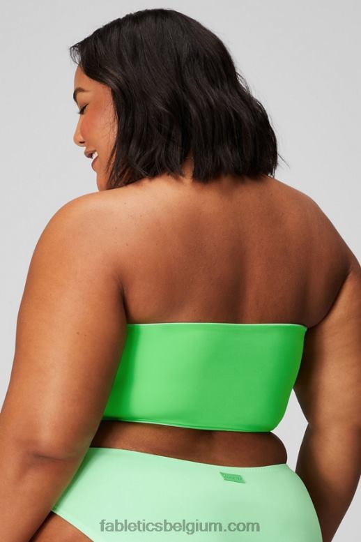 gesuikerde limoen/hypergras vrouwen multi-wear bandeau zwemtop Fabletics LH20J1507
