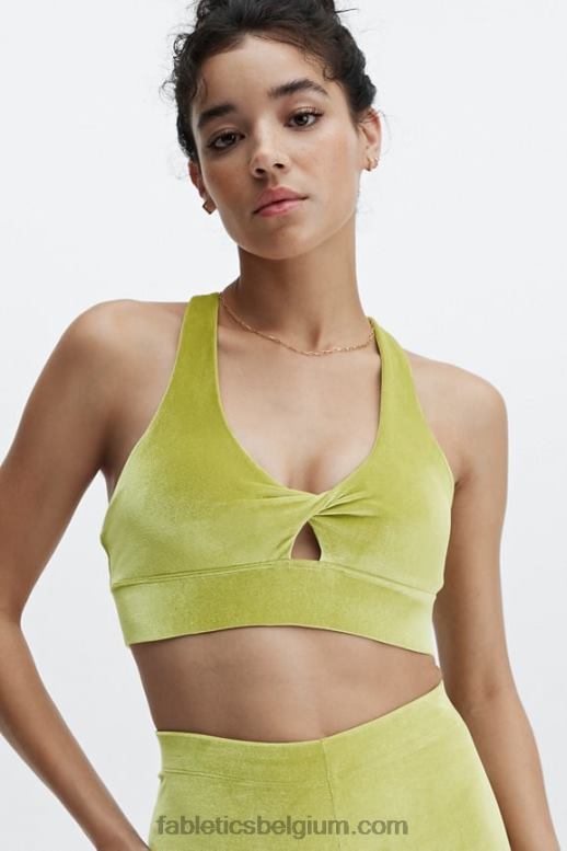 gouden blad vrouwen oasis twist velours sportbeha Fabletics LH20J1637