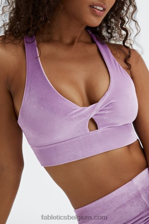 helder lila vrouwen oasis twist velours sportbeha Fabletics LH20J1638