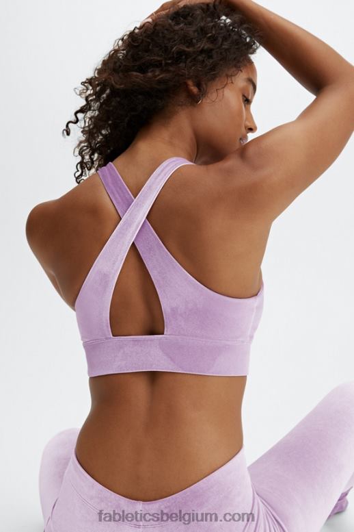 helder lila vrouwen oasis twist velours sportbeha Fabletics LH20J1638