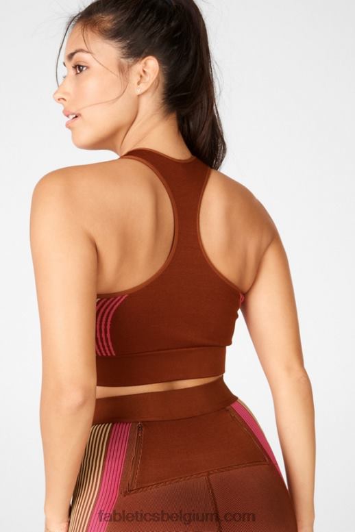 java/tapioca/pluche roze vrouwen Kelsea naadloze sportbeha Fabletics LH20J1670