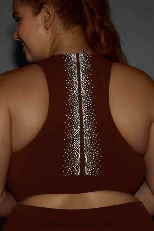 kastanje/reflecterend zilver vrouwen Oaklyn reflecterende sculptgebreide bh Fabletics LH20J1688