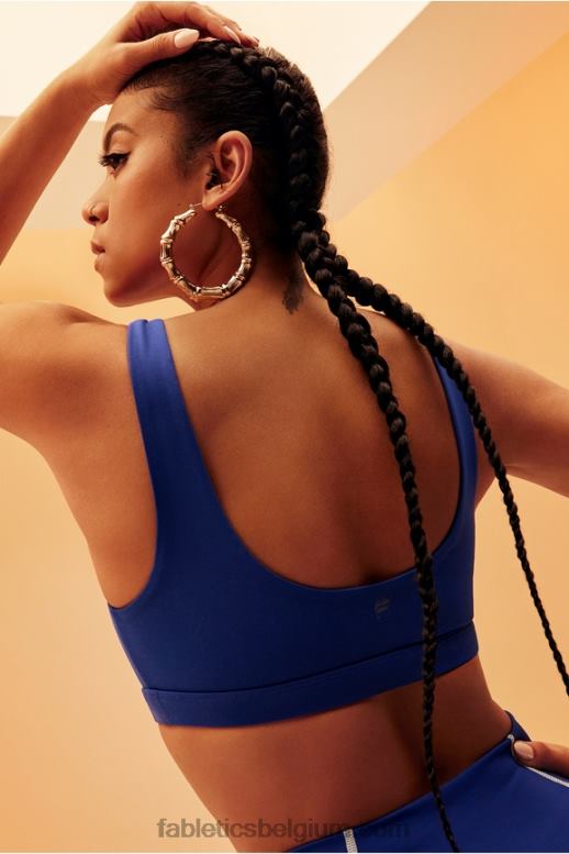 klassiek blauw vrouwen lola sportbeha met lage impact Fabletics LH20J1619