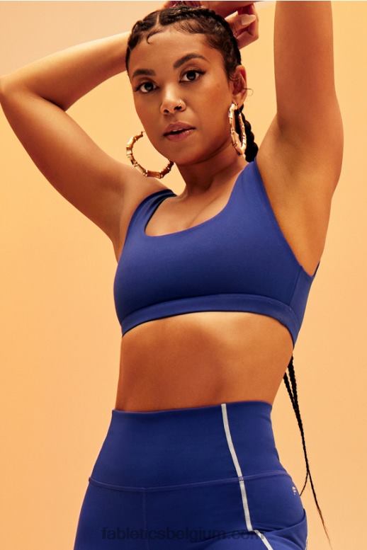 klassiek blauw vrouwen lola sportbeha met lage impact Fabletics LH20J1619