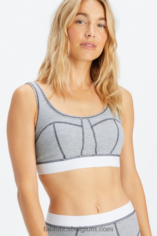 klassiek grijs gemêleerd/wit vrouwen wafel bh Fabletics LH20J1535