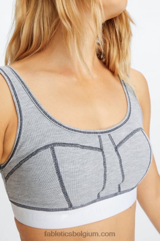 klassiek grijs gemêleerd/wit vrouwen wafel bh Fabletics LH20J1535