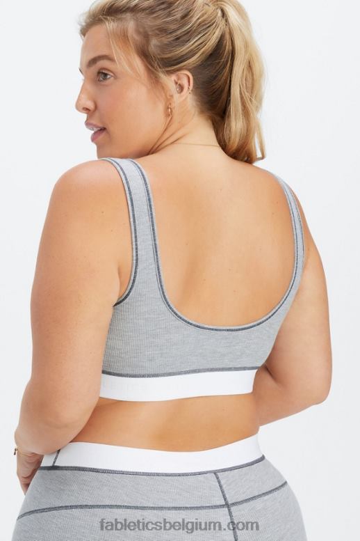 klassiek grijs gemêleerd/wit vrouwen wafel bh Fabletics LH20J1536