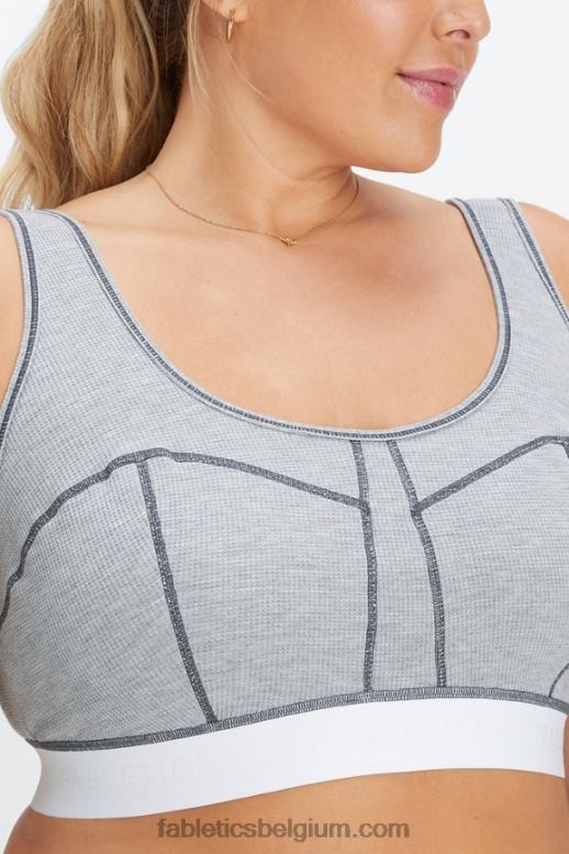 klassiek grijs gemêleerd/wit vrouwen wafel bh Fabletics LH20J1536