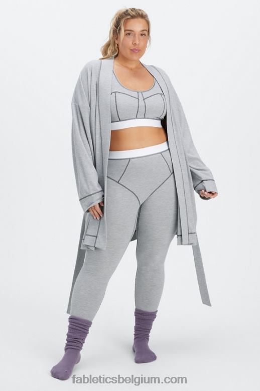 klassiek grijs gemêleerd/wit vrouwen wafel bh Fabletics LH20J1536