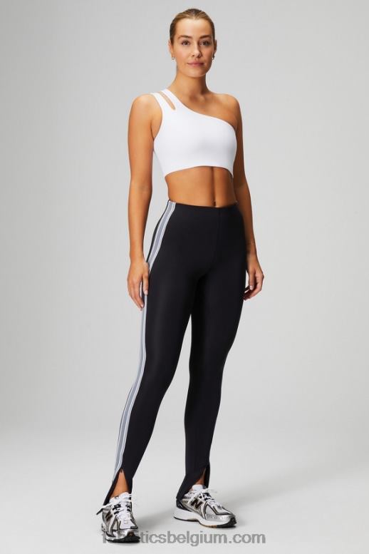 klassiek wit vrouwen asymmetrische midi-bh met dubbele bandjes Fabletics LH20J1487