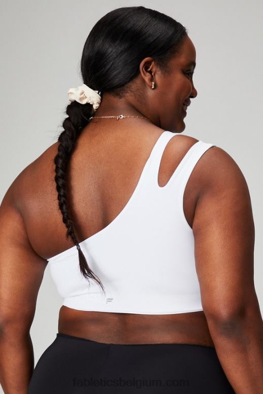 klassiek wit vrouwen asymmetrische midi-bh met dubbele bandjes Fabletics LH20J1488