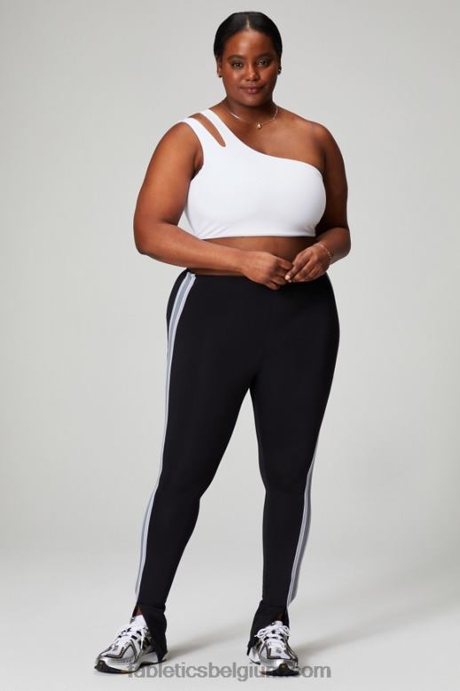 klassiek wit vrouwen asymmetrische midi-bh met dubbele bandjes Fabletics LH20J1488