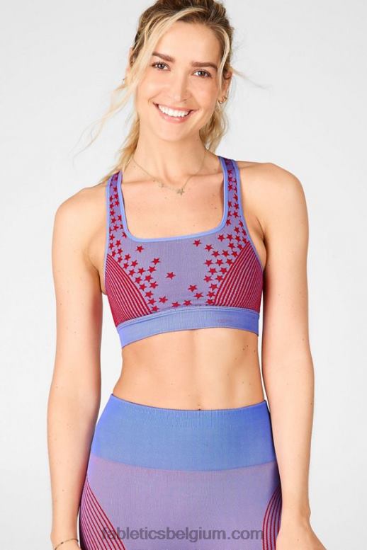 kristalblauw/lippenstift rood vrouwen ster naadloze beha Fabletics LH20J1683