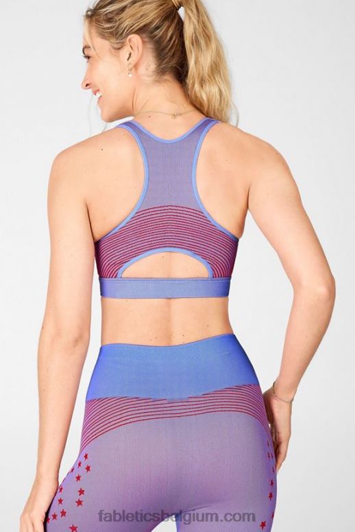 kristalblauw/lippenstift rood vrouwen ster naadloze beha Fabletics LH20J1683