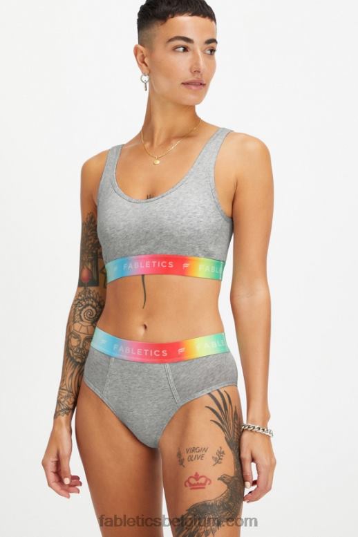 lichtgrijze heide vrouwen 24/7 Pride lounge bralette Fabletics LH20J1584