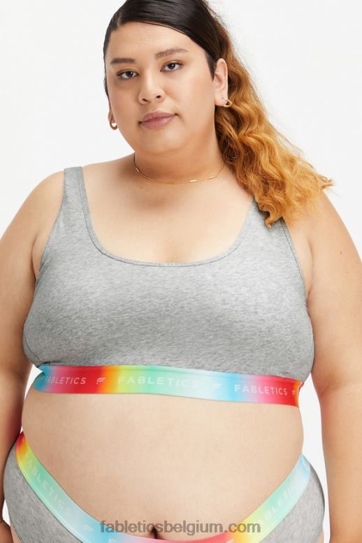 lichtgrijze heide vrouwen 24/7 Pride lounge bralette Fabletics LH20J1585