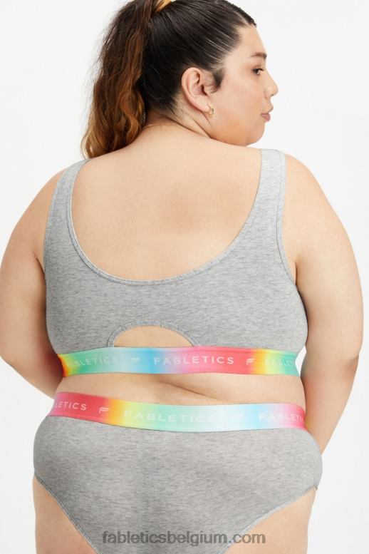 lichtgrijze heide vrouwen 24/7 Pride lounge bralette Fabletics LH20J1585