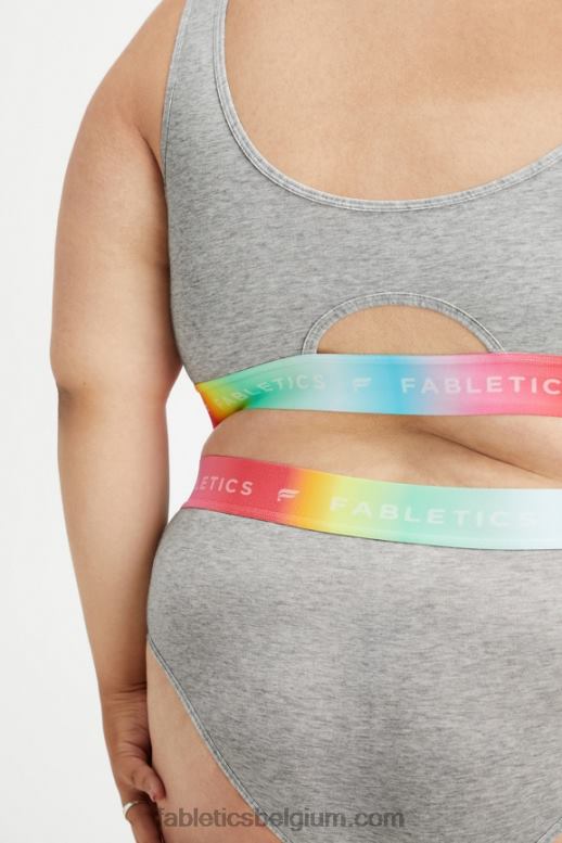 lichtgrijze heide vrouwen 24/7 Pride lounge bralette Fabletics LH20J1585