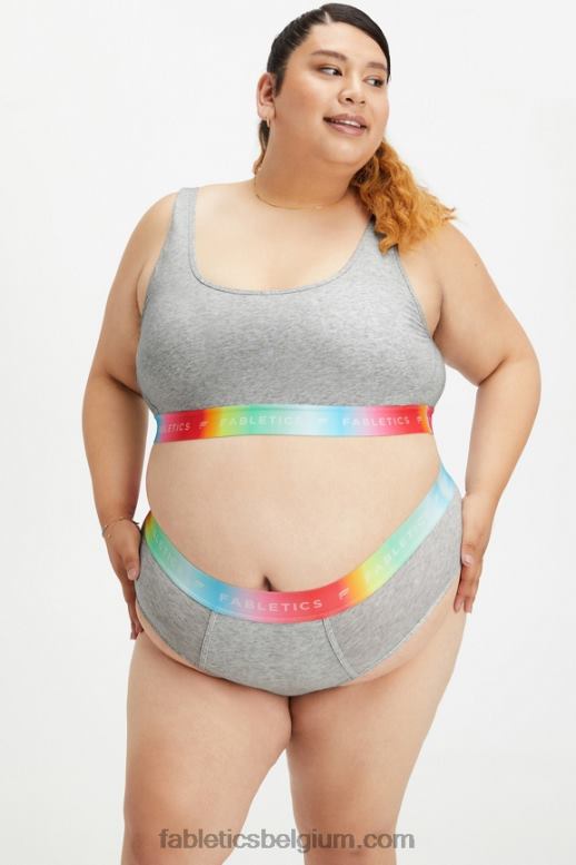lichtgrijze heide vrouwen 24/7 Pride lounge bralette Fabletics LH20J1585