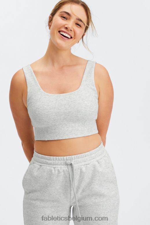 lichtgrijze heide vrouwen herfst low impact sportbeha Fabletics LH20J1599