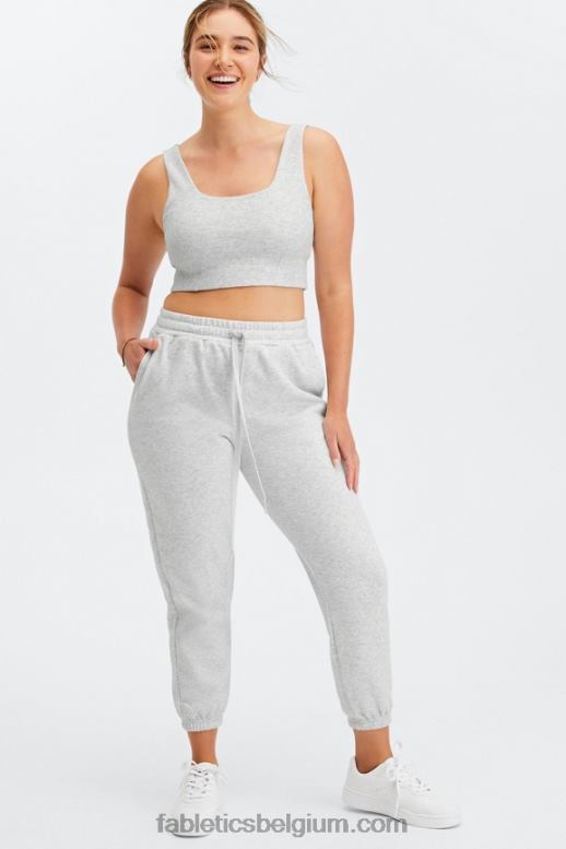 lichtgrijze heide vrouwen herfst low impact sportbeha Fabletics LH20J1599