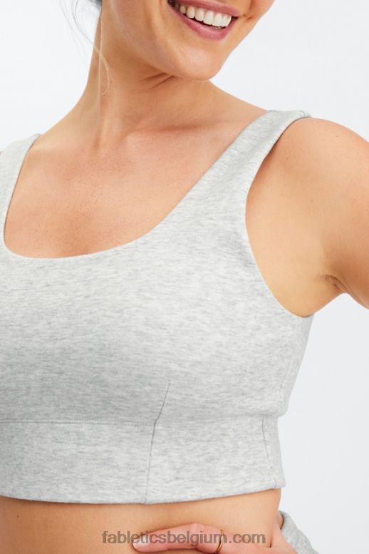lichtgrijze heide vrouwen herfst low impact sportbeha Fabletics LH20J1599